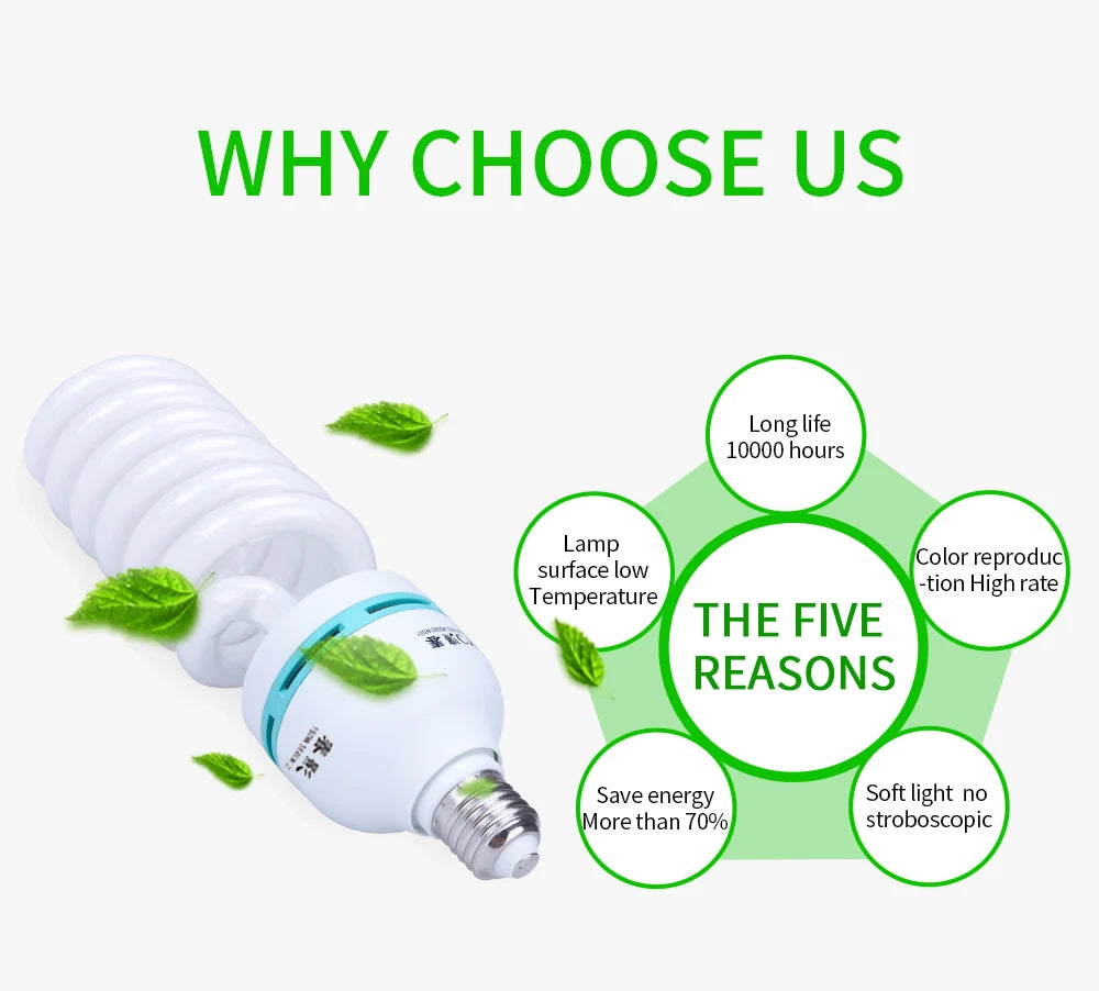 SH 135W LED Lighting Bulbs Photography Video Light Lamp Light Bulb Daylight E27 Socket For Softbox Photo Video Studio