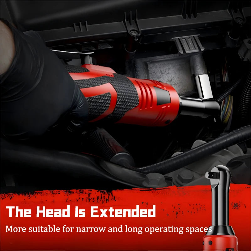 Car Repair Tool Box 18V Cordless Electric Ratchet Wrench with Rechargeable Battery