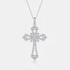 USA Stock Woman 925 Sterling Silver Cross Necklace Pendant Moissanite Necklace for Fine Jewelry Engagement Women Wedding Pendant