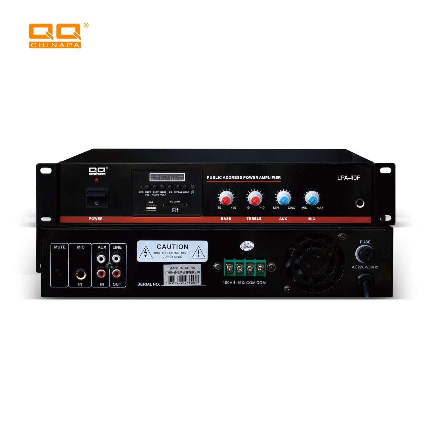 QQCHINAPA 40W PA System Home Theatre Power Amplifier With Blue Tooth,FM Radio for Passive Speakers