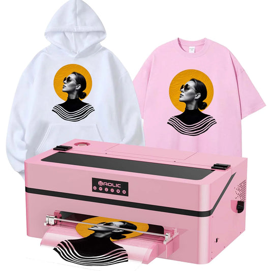 New Haolic A3 30cm DTF T-Shirt Printer with XP600 Head Automatic Roll-to-Roll Film Transfer Pink Dtf Printer for Small Business by PDG ibma