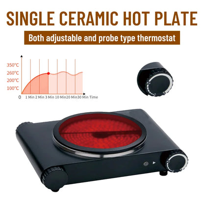 Single Burner Electric Hot Plate CB CE Certified Metal Housing Kitchen Appliance Hotplate for Household Cooking Stove