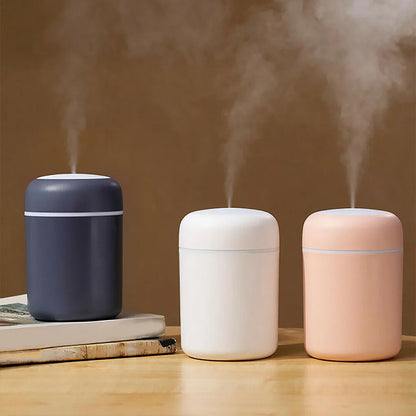 Multi-Function Car-Mounted Ultrasonic Humidifier with RGB Ambient Lighting and 300ml Aromatherapy Diffuser for Compact Spaces