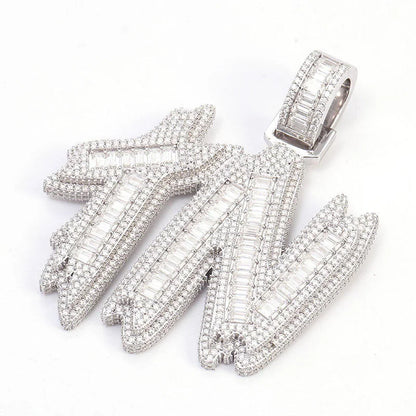 Starspire Jewels Fine Bespoke 925 Sterling Silver Emerald Cut Hip Hop Pendant Luxury Moissanite Stone Charm Rose Gold Plated