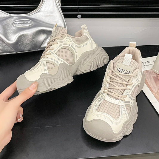 2024 Tall and Thick Soled Women's Spring and Autumn New Mesh Breathable Explosive Sports and Leisure Shoes by PDG ibma