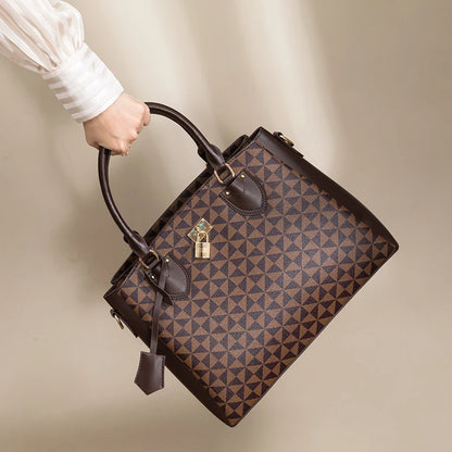 Women's Handbag Fashion Bag Leather Tote Bag 2022 New Women's Zippered One-shoulder Large Work Bag