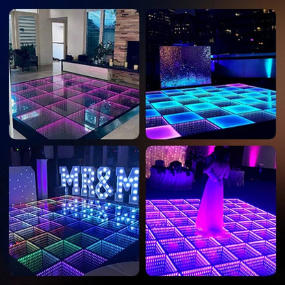 SP 3D Wireless Infinity Mirror Dance Floor Interactive Dance Magnetic Led Dance Floor for DJ Disco Wedding Party