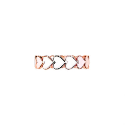 F1575 Heart Ring Rose Gold Plated Eternity Band Fashion Jewelry Unisex Daily Wear Valentine's Day Style