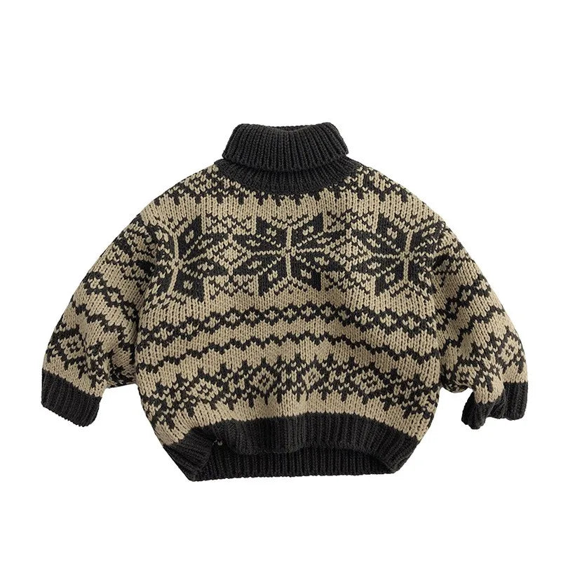 Baby Turtleneck Sweater Children Clothing Tops 1-6 Year Boys Girls Knitted Tops Children's Korean Kids  Toddler Boys Sweaters