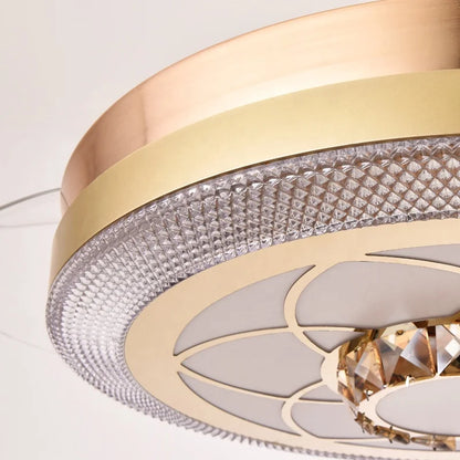 Y040 Wholesale Luxury Crystal Ceiling Fans Remote Control 42inch Invisible Crystal Ceiling Fan Retractable Ceiling Fan
