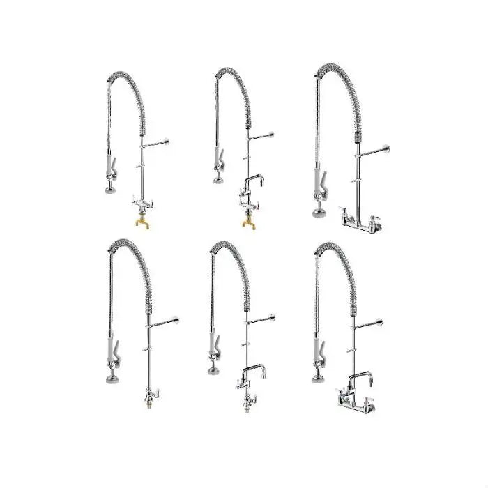 Sunmax Commercial Kitchen Faucet Long Spout Pull-Down Stainless Steel Restaurant Pre-Rinse Sense Faucet for Hotels Restaurants