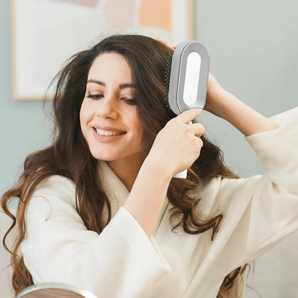 3D Air Cushion Massager Brush Self-Cleaning Ionic Hair Straightener Comb for Women Made of Durable Nylon
