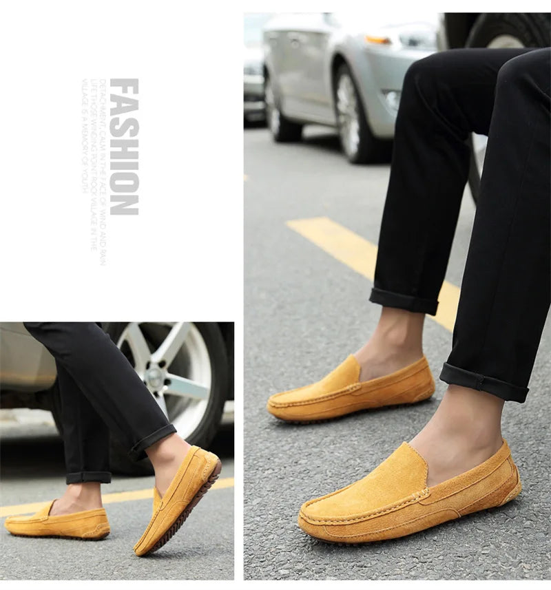 Suede Leather Man Loafers Luxury 2021 Casual Shoes For Men Boat Shoes Handmade Men Slipon Driving Shoes Male Moccasins Zapatos99