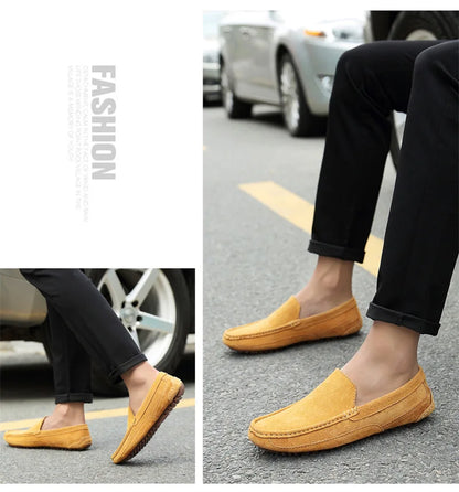 Suede Leather Man Loafers Luxury 2021 Casual Shoes For Men Boat Shoes Handmade Men Slipon Driving Shoes Male Moccasins Zapatos99