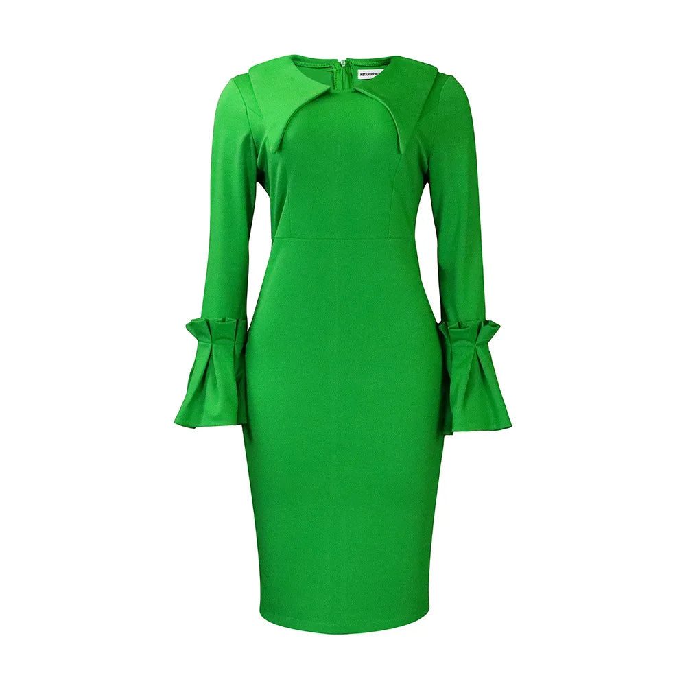 D3201 Foreign Trade Plus-size Women's Dress Fashion Temperament Tongle Professional Bag Pencil Skirt African