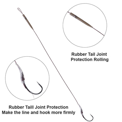 FTK Carp Fishing Hair Rigs Braided Line Thread Steel Hook Rigs Fishing Terminal Tackle