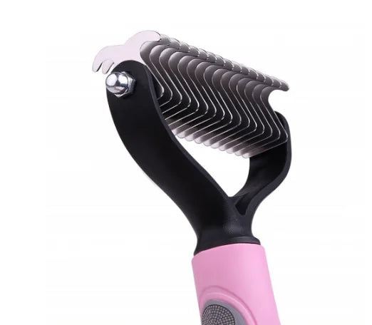 Pet Double-sided Brush Grooming Dematting Deshedding Stainless Steel Blade for Matted Long Cat Dog Hair Removal Comb
