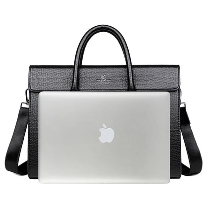 New Style OEM Men's High Quality Business Briefcase PU Leather Computer Soft Bag Single Shoulder Messenger