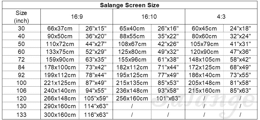 Salange Projector Screen,60 100 120 Inch Reflective Fabric Cloth Projection Screen For YG300 Projetor XGIMI DLP LED Home Theater