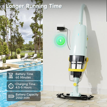 Blossom YM-S1-03 Pool Vacuum Cleaner Rechargeable Cordless Handheld Pool Spa Cleaner for Spas Small Pools Clean Sand and Debris