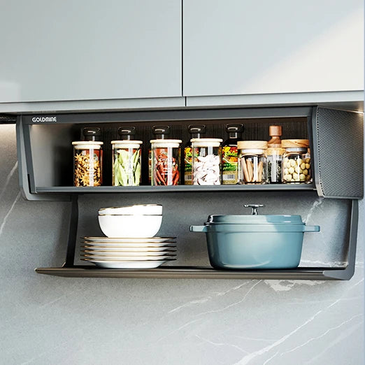 Goldmine Kitchen Cabinet Space Saving Pull Out Drawer Storage Holder Under-shelf Spice Organizer Cupboard Basket Drawer