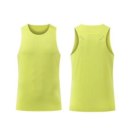 Custom Quick Dry Anti-Bac Ultra Lightweight Seamless Bonded Reflective Print Gym Running Active Unisex Men's Sports Tank Top