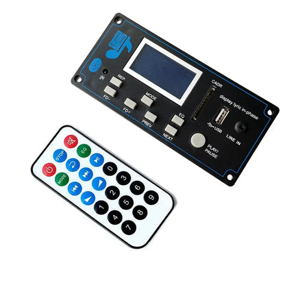 Bluetooth 12V LCD MP3 Decoder Board WAV WMA Decoding MP3 Rec Player Audio Module Support FM Radio AUX USB With Lyrics Display