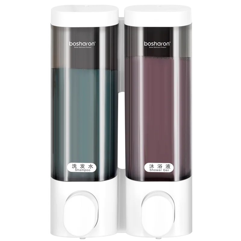 Magic Suction Cup 300ml*2 Bathroom Wall Mount Double Liquid Soap Dispensers Hand Press Toilet Equipment Hand Sanitizer Dispenser