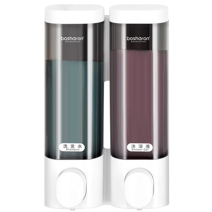 Magic Suction Cup 300ml*2 Bathroom Wall Mount Double Liquid Soap Dispensers Hand Press Toilet Equipment Hand Sanitizer Dispenser