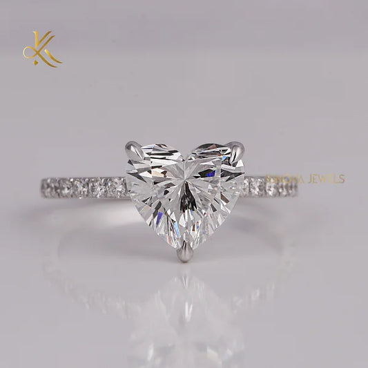 Timeless Classic Lab Grown Diamond 2.0-2.5 Carat Pave Setting Wedding Band 18K Gold Plated with Elegant Sparkle for Couples by PDG ibma