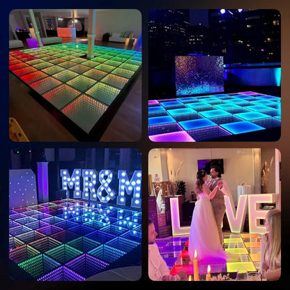 SP 3D Wireless Infinity Mirror Dance Floor Interactive Dance Magnetic Led Dance Floor for DJ Disco Wedding Party