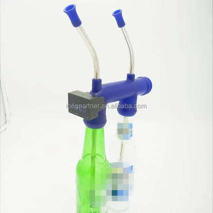 New Product Timer Double Beer Snorkel , Timing Double Bottle Beer Bongs for Party
