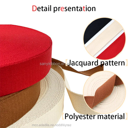 Custom Multi-Color 1 Inch Wide Multi-Functional Canvas Webbing for Bag Belts for Hats Footwear Clothing Accessories