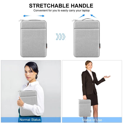 HAWEEL 15-16.7 Inch Laptop Sleeve Case Multi-Function Nylon Storage Briefcase Bag with Zipper Handle Elegant Handbag Design