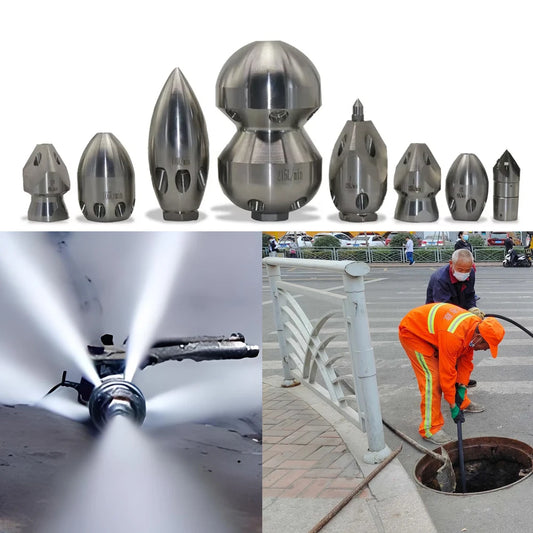 1/2 G1/2 High Pressure 8-Hole Nozzle Sewage Sludge Pipeline Flushing Gun Nozzle for Cleaning and Washing Tool Kit by PDG ibma