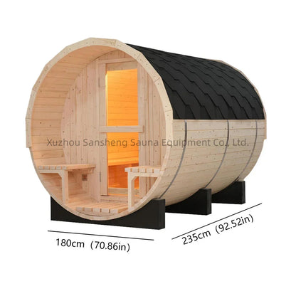 Ultimate 6-Person Barrel Sauna | Premium White Pine for Outdoor Backyard Spa & Home Oasis