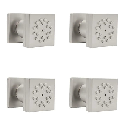 High-Pressure Wall Mounted Brass Square Shower Sprayer Nozzles Brushed Brass Body Jets Rain Pattern Ceramic Thermostatic Faucets