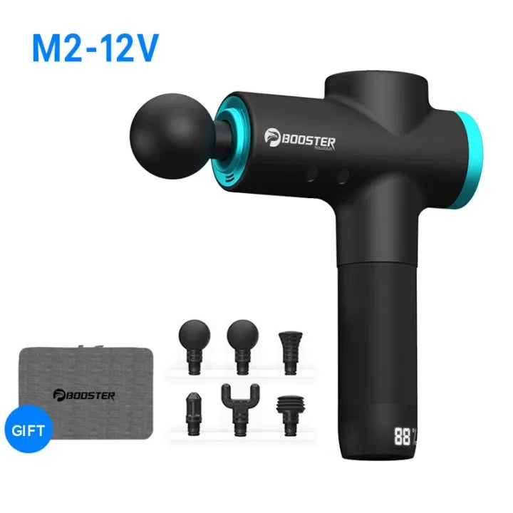 BOOSTER M2-12V LCD Display Massage Gun Professional Deep Muscle Massager Body Relaxation Fascial Gun Fitness