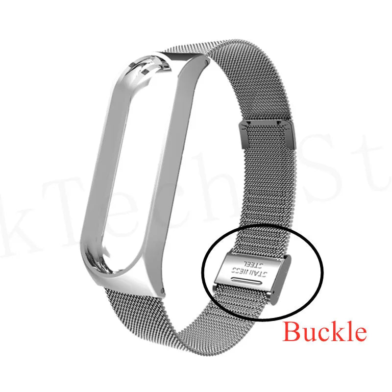 Metal Strap bracelet for Xiaomi mi band 7 6 5 3 4 strap Stainless Steel MiBand 4 Smart Wrist Strap for xiao mi miband 4 3 straps