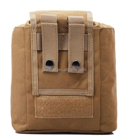 Folding Mini Molle Drawstring Tactical Dump Pouch for Outdoor Hunting Shooting Minimalist Large Recovery Tactical Drop Pouch