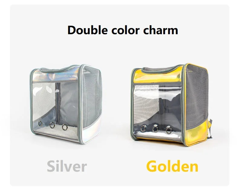 Pet Cat Carrier Backpack Breathable Travel Outdoor Shoulder Bag For Small Dogs Portable Transparent Carrying Pet Supplies Laser