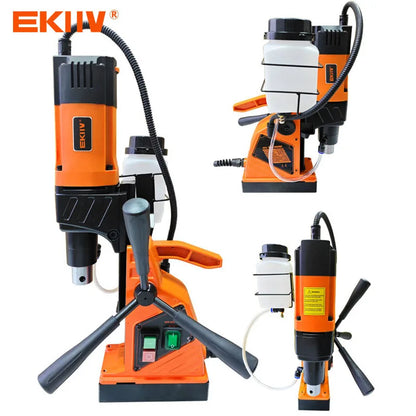 EKIIV 110v 220v Portable Magnet Drill Engineering Machine Automatic Absorption Plate Drilling Machine Small Magnetic Seat Drill