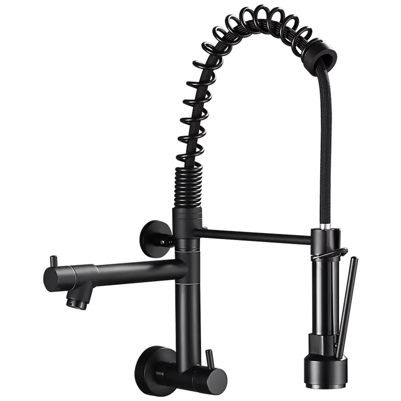 Modern Touchless In-Wall Kitchen Taps High Quality Hot Cold Mixer Faucet 360 Rotation Spring Pull-Down Stainless Steel Single