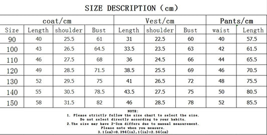 Spring Autumn Formal Boys Suit Set Children Party Host Wedding Costume Little Kids Blazer Vest Pants Clothing Sets