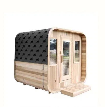 Best Seller Electric Outdoor Infrared Sauna Room Traditional Red Cedar Hemlock Solid Wood 2-Person Capacity Stove Villa