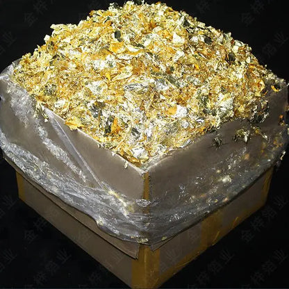 Nail Gold Foil Flakes for Resin Gilding Metal Gold Silver Leaf Flakes for Nails Art Slime-for Diwali Graduation Decorations 1kg
