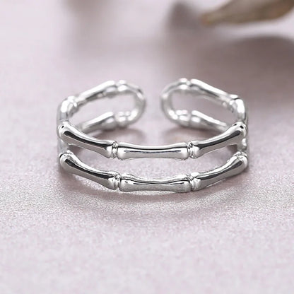 Stainless Steel Bamboo Rings For Women Men Modern Plant Design Unisex Jewelry Gift Fashion Ring T0098