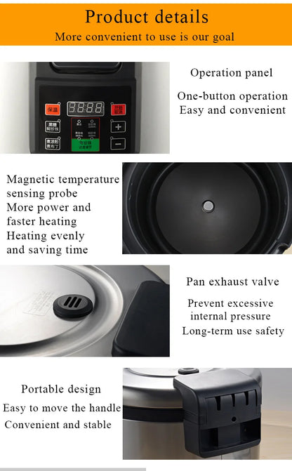 Rice Cooker 16L Customizable Rice Warmer Digital Multicooker Multifunction Rice Cooker 5kg 16L