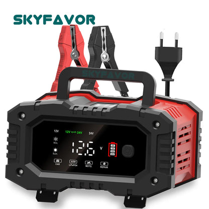 Lifepo4 Lead Acid Car Battery Charger 12V 24V 20A Fast Automatic Gel Agm Maintenance-free Deep Cycle Lead Acid Battery Charger