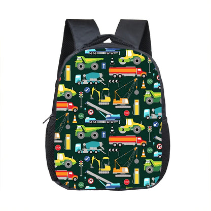 Truck/Ambulance/Car/Tractor Backpack Children's 12 Inch Kindergarten School Bag Cartoon Printing Excavator Backpack